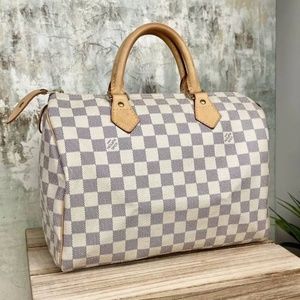 Authentic LOUIS VUITTON Speedy 30 Damier Azur Bag